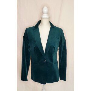 J. Crew Women's Old Forest Green Parke Blazer 1 Button Velvet Size 8